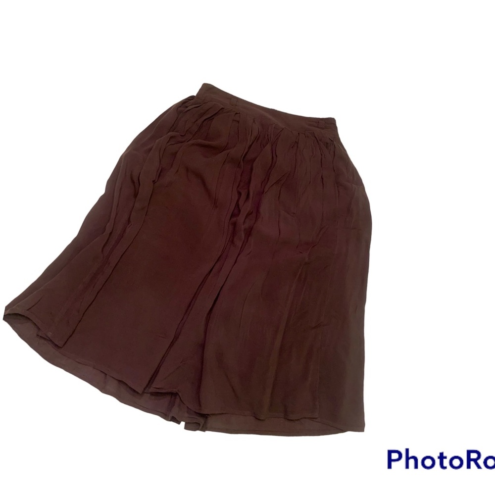 Anthropologie Comme Toi skirt  Smokey brown   deep pockets pleats Small